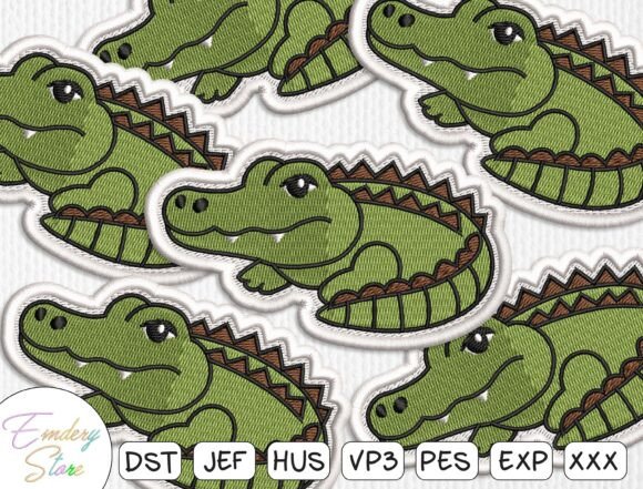 Alligator Patch Embroidery Design: Cute Charm for Creative Projects