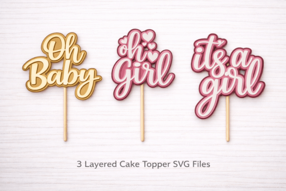 Baby Girl Cake Topper SVG Bundle: Creative Design Made Easy