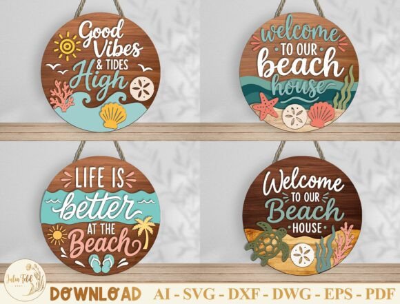 Beach House Door Sign SVG Bundle