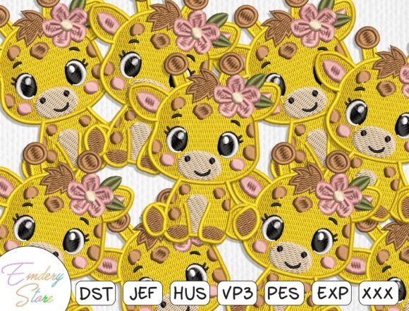 Bringing Safari Charm to Life with the Cute Giraffe Embroidery Patch Design