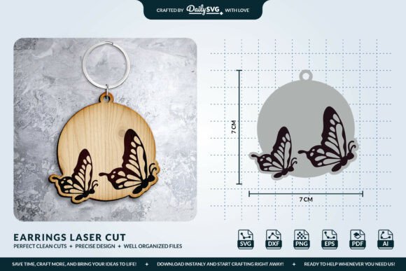 Butterfly Keychain Laser Cut Template: Crafting Elegance with Precision