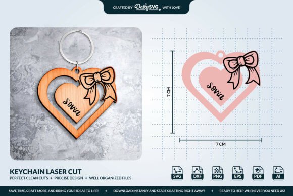 Charming Keychains with Coquette Bows SVG
