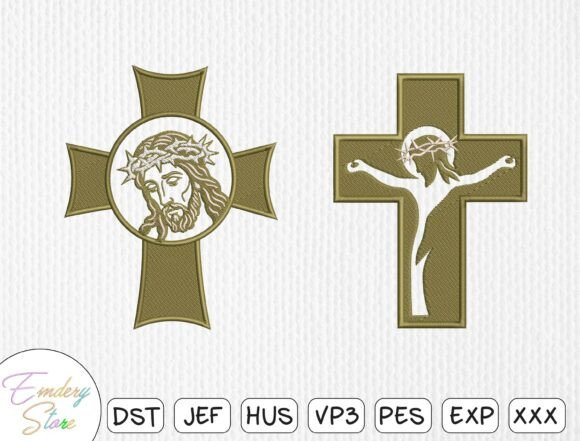 Christian Cross Christ Embroidery Design Set: A Sacred Touch for Faith-Based Projects