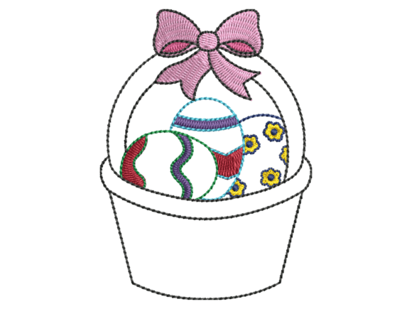 Decorative Easter Egg Basket Embroidery