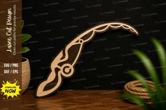Decorative Feather Quill Laser Cut SVG