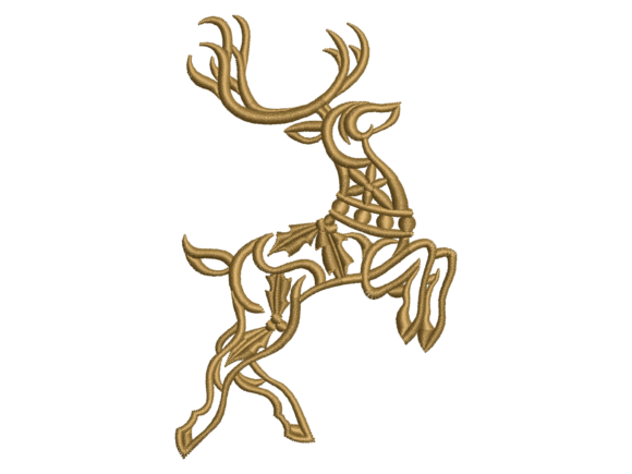 Decorative Running Deer Embroidery: Bringing Wild Elegance to Your Textiles