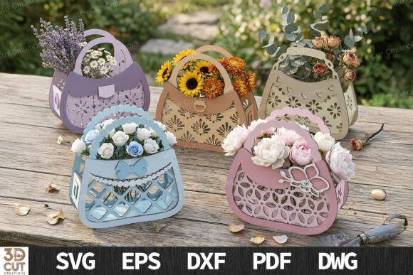Elevate Your Craft Projects with the Floral Purse Basket Bundle Laser Cut