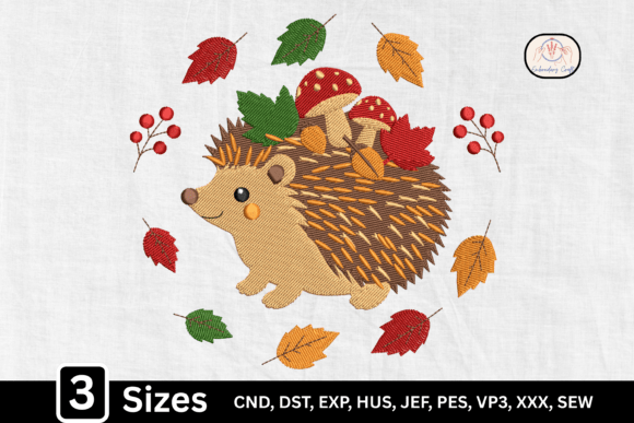 Embrace Autumn Charm with the Woodland Cute Hedgehog Embroidery Design 🦔🍂