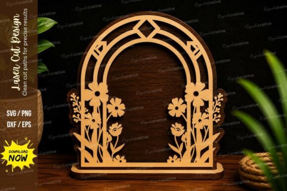 Floral Arch Garden Frame Decorative Laser Design