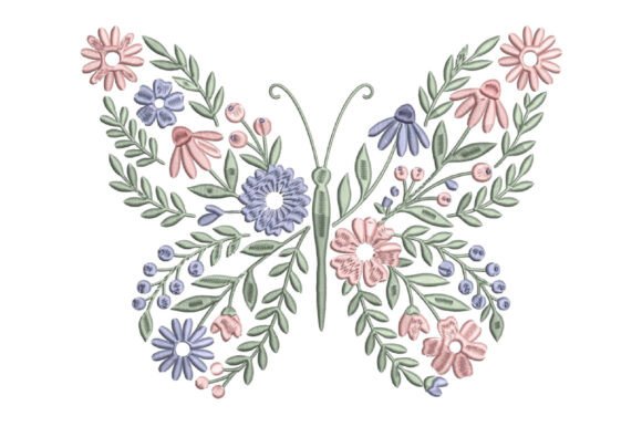 Floral Butterfly Embroidery Design: Elevating Craft with Nature’s Elegance