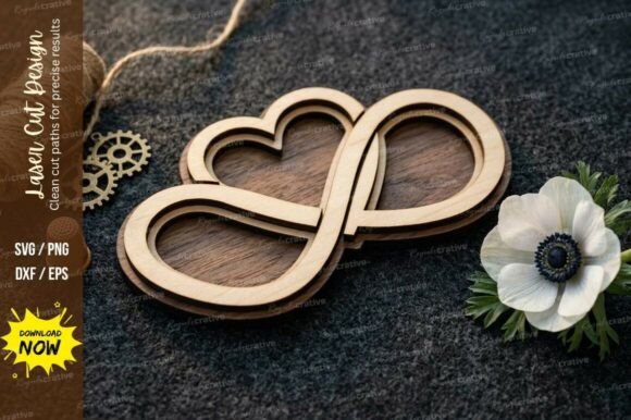 Infinity Heart Frame Laser Cut SVG: A Versatile Design for Precision Craft Projects