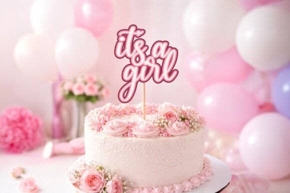 It’s a Girl Cake Topper SVG File – A Versatile Design for Every Celebration