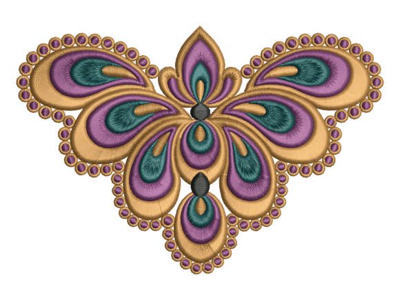Ornamental Damask Butterfly Embroidery