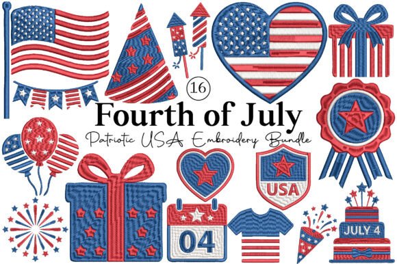 Patriotic USA Embroidery Bundle: Celebrate American Pride with Style