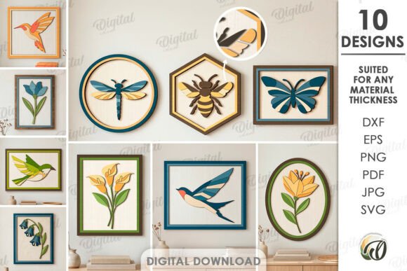 Transform Your Space with the Decorative Wall Arts Bundle Laser Cut