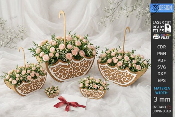 Umbrella Flower Box Laser Cut Floral: A Versatile Decor Solution for Every Occasion