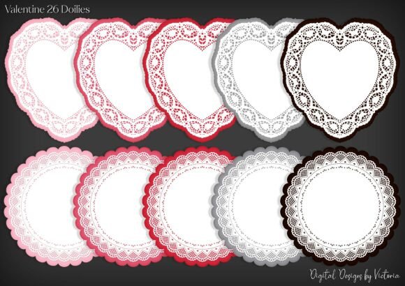 Valentine 26 Doilies: Premium PNGs for Crafters