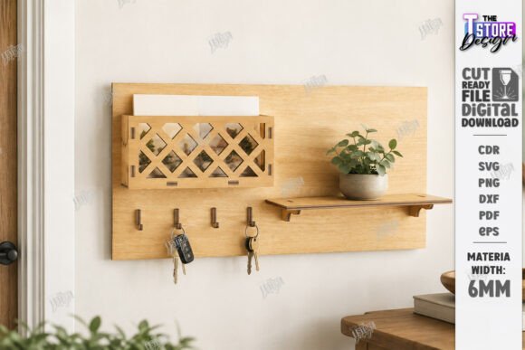 Wall Key Holder Laser Cut Wall Decor: A Stylish and Functional Entryway Solution